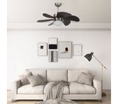 Vidaxl ventilador de techo con lámpara marrón oscuro 76 cm