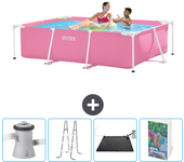 Paquete de piscina - intex - rectángulo - 220x150x60 cm + accesorios cb128