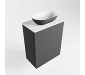Mondiaz fowy 40cm mueble fondo reducido dark grey. lavabo sobre mueble poole posición centro sin orificios dark grey
