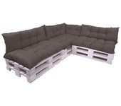 Conjunto de 7 cojines para palets, 3x asiento 120x50 y respaldo 120x40cm, cojín de jardín antracita, conjunto de cojines para muebles de jardín