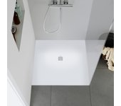 Duravit - plato de ducha mineral fundido, plato de ducha antideslizante baño, desagüe en pendiente - blanco mate - 90x90x2,5cm - durabayas