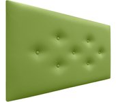 Dhome cabecero de polipiel con 3 hileras intercaladas de botones cabezal tapizado cama lujo (verde, 105cm)