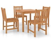 Conjunto de comedor de jardín 3 piezas madera maciza de teca