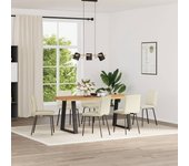 Pack 6 uds sillas de comedor | silla de cocina de terciopelo crema cfw47465