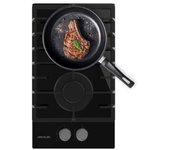 Placa de gas cecotec bolero squad g 2200f 5250w 2 fuegos cristal negro 29 cm