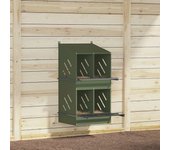 Nido para gallinas con 4 compartimentos, metal verde oliva