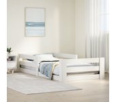Estructura de cama sin colchón blanco 70x140 cm madera maciza de pino