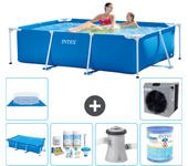 Paquete de piscina - intex - rectángulo - 220x150x60 cm + accesorios a24