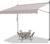 Toldo del balcón toldo retráctil manual mango del balcón a prueba de rayos ultravioleta beige 3m