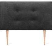 Dhome cabecero de tela aqualine pro con 2 hileras de botones y patas cabezal tapizado cama lujo (negro, 105cm)