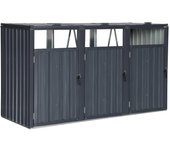 Cubo de basura de acero galvanizado gris, escaut, gris, 219x82x124 cm
