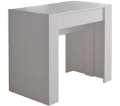 Consola extensible maclodio, transformable en mesa de comedor, ahorra espacio y extensible hasta 237 cm, 90-237x76,6x90 cm, blanco