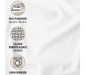 Juego de sábanas diseño 241 burrito blanco, 50% algodón - 50% poliéster ancho de 90 cm en color blanco