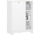 Armario de baño mueble de almacenaje con 1 cesto para colada y 3 estantes blanco 60 x 37 x 86 cm bzr105-w sobuy es