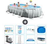 Paquete de piscina - intex - oval - 503x274x122 cm + accesorios a2575