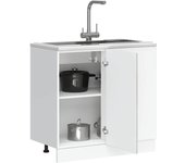 Maison exclusive - mueble bajo de cocina porto gris cemento madera reconstituida
