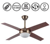 Ventilador de techo con luz silencioso dc con mando ciro cuero 116 cm invierno-verano e27