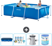 Paquete de piscina - intex - rectángulo - 300x200x75 cm + accesorios a147