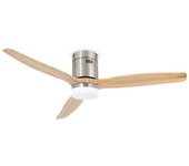 Iluminashop ventilador de techo led 18w niquel / haya motor dc 3000+4000+6000 con mando a distancia níquel / haya 3000+4000+6000