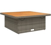 Mesa de jardín，mesa para exteriores，mesa de patio ratán pe y madera acacia gris 110x110x71 cm cfw86639