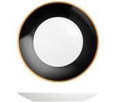 6x platos de frutas onyx en porcelana cm 21 blanco y negro, h&h