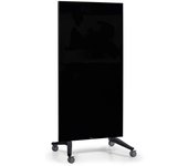 Tablero de vidrio móvil de doble cara - 90 x 175 cm - negro