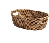 H&h cesta de ratán con asas ovaladas cm 33x24x10h.