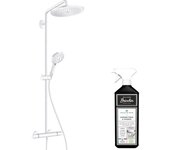 Hansgrohe columna de ducha termostática croma select s 280 ecosmart blanco mate + limpiador briochin