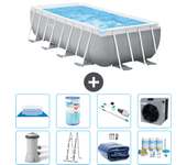 Paquete de piscina - intex - rectángulo - 400x200x100 cm + accesorios a2485
