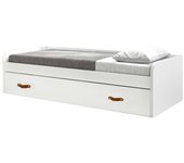 Cama + elevable aglomerado blanco con somier 90/90 cm