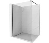 Mampara de ducha fija transparente con cristal templado 8mm antical - mampara fija con perfilería negro mate 70cm (ancho) x 200cm (alto)