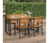 Vidaxl mesa de jardín con patas en u madera maciza acacia 160x80x75 cm
