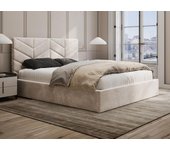 Canapé abatible de 160 x 200 cm - tela texturizada - crema + colchón - justani