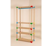 Armario perchero estantería infantil decorativa de almacenaje ecorack de cartón en kit. l100xp40xh197cm 5 estantes regulables / 50kg por estante