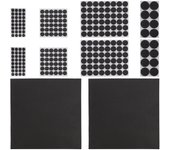 Relaxdays set de 250 piezas goma antideslizante muebles, protector suelo, almohadillas adhesivas, varios tamaños, negro