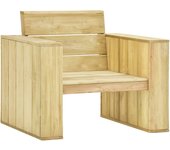 Sillas de jardín cojines 2 uds crema madera de pino impregnada