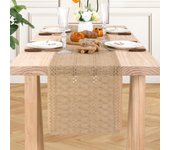 Camino de mesa bohemio, mantel de 30*275 cm, mantel de arpillera de granja de otoño, adecuado para decoración de mesa de sala de estar