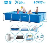 Paquete de piscina - intex - rectángulo - 450x220x84 cm + accesorios cb97