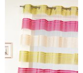 Visillo en organza a finas rayas horizontales
