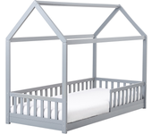 Beliani cama con dosel de madera gris 90 x 200 cm cossaye