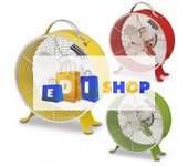 Ventilador de pie de metal diseño vintage d. 20cm 4 palas amarillo f916/g