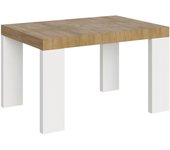 Mesa extensible 90x130/390 cm roxell mix tapa roble natural patas fresno blanco