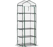 Invernadero de jardín outsunny acero, pvc transparente 69x49x193 cm 845-383v01