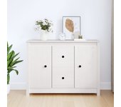 Aparador | aparador de comedor | armario de cocina de madera maciza de pino blanco 100x35x74 cm cfw27815