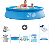 Paquete de piscina - intex - alrededor - 244x244x61 cm + accesorios a778
