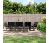 Juego comedor jardín 9 piezas，conjunto de comedor de exterior，conjunto de jardín y cojines ratán sintético y acero cfw211823