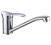 Mezclador de fregadero, grifo monomando de cocina, cromo, gris/plata, s