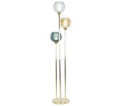 Lampara pie metal cristal 30x30x172 bolas dorado