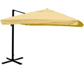 Sombrilla profesional de restaurante para terraza jardín 3x3m (ø4,24m) poliéster/aluminio 23kg crema sin pie 04_0003979