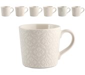 H&h set 6 tazze silhouette in stoneware cc 80